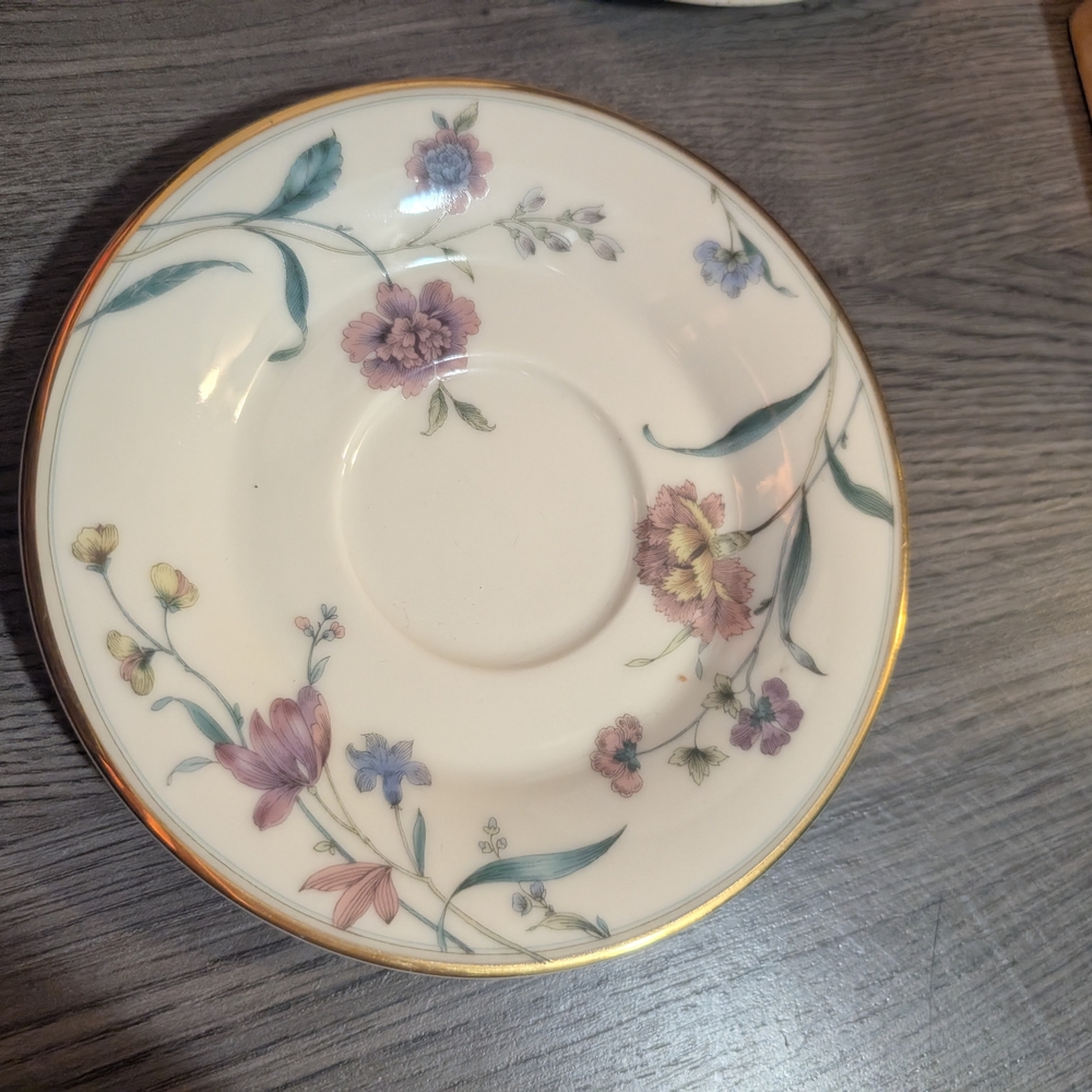 Mikasa Floral Saucer with Gold Trim